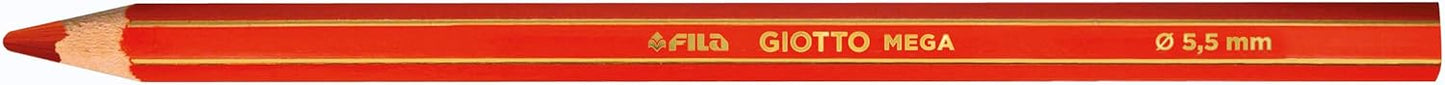 Giotto Mega - Astuccio Da 12 Matite A Pastello Colorate