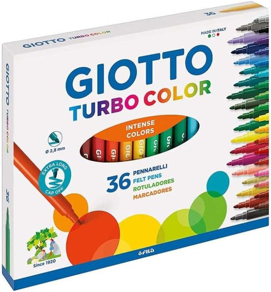 Giotto Turbo Color - Astuccio Da 36 Pennarelli A Punta Fine