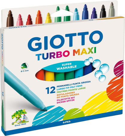 Giotto Turbo Pennarelli, Turbo Maxi Punta Larga, Confezione Da 12
