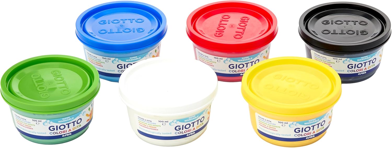 Giotto 4 Confezioni -6 Barattoli 100 Ml Tempera A Dita
