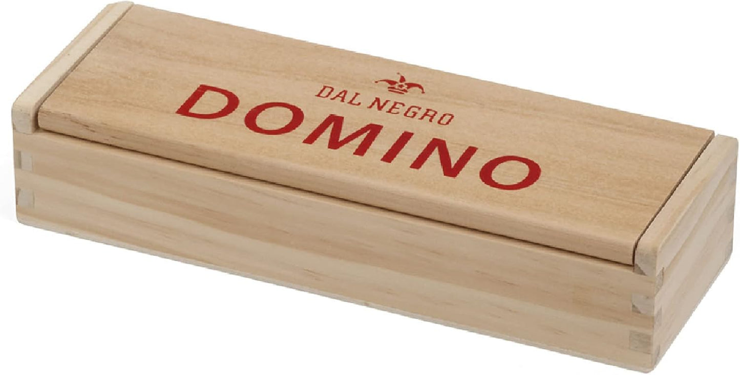 Dal Negro - Domino In Legno, 28 Tessere E Contenitore In Legno Di Bambù.