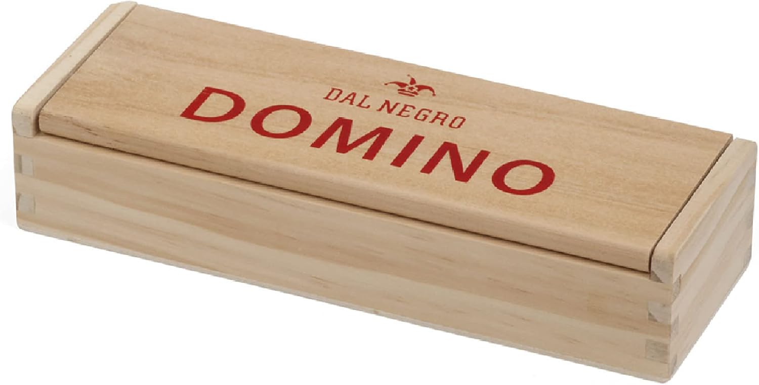 Dal Negro - Domino In Legno, 28 Tessere E Contenitore In Legno Di Bambù.