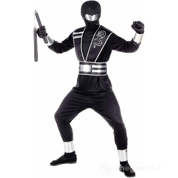 costume MIRROR NINJA (casacca, pantaloni, corazza con cintura, bracciali, gambali, guanti, maschera) 128 cm / 5-7 anni