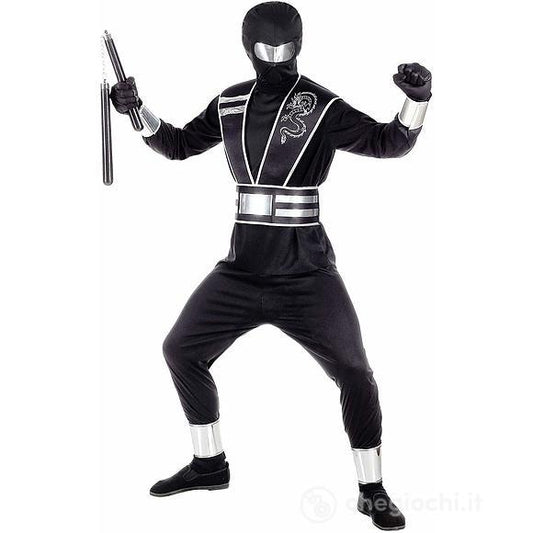 costume MIRROR NINJA (casacca, pantaloni, corazza con cintura, bracciali, gambali, guanti, maschera) 128 cm / 5-7 anni