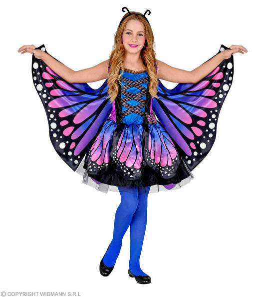 Costume Farfalla (Vestito Con Tutu, Ali, Antenne) (140 Cm / 8-10 Years)