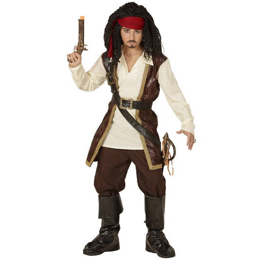 Pirata (Casacca Con Camicia, Pantaloni, Cintura, Portaspada Con Fibbia, Fascia Per Testa, Copristi