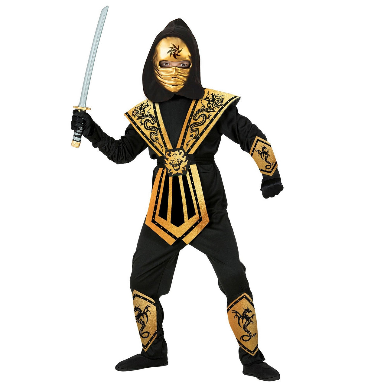 Costume Gold Kombat Ninja  (140 Cm / 8-10 Years)