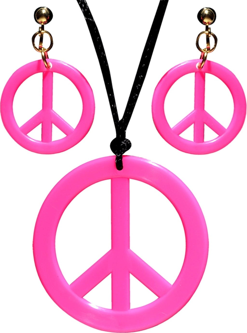 Set Neon Rosa Collana E Orecchini Hippie