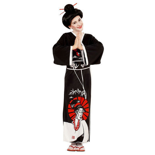 COSTUME GEISHA (kimono, cintura, bacchette) 164 cm / 14-16 anni