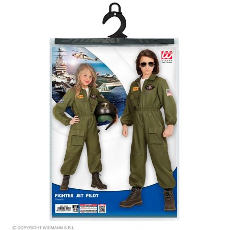 Costume Di Carnevale Pilota Di Jet Da Combattimento   8-10 Anni