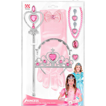 Set Principessa (Tiara, Guanti, Collana, Orecchini, Anello, Bacchetta Magica)