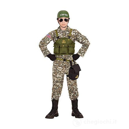 costume NAVY SEALS (casacca, gilet, pantaloni, cintura, borsellino, elmo) 164 cm / 14-16 anni