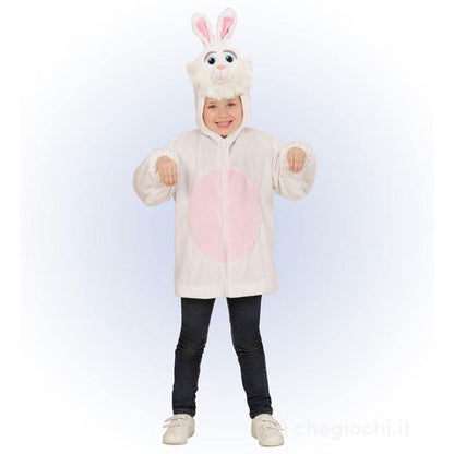 costume CONIGLIO IN PELUCHE SOFT (felpa con cappuccio e maschera) 98 cm / 1-2 anni
