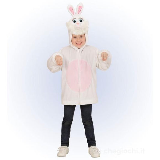 costume CONIGLIO IN PELUCHE SOFT (felpa con cappuccio e maschera) 113 cm / 3-5 anni