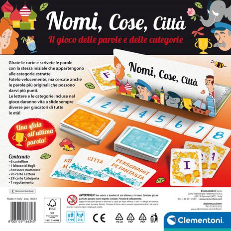 Clementoni Nomi, Cose, Citta