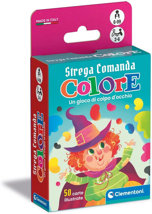 Clementoni - Strega Comada Colore, Mazzo Di 50 Carte Illustrate