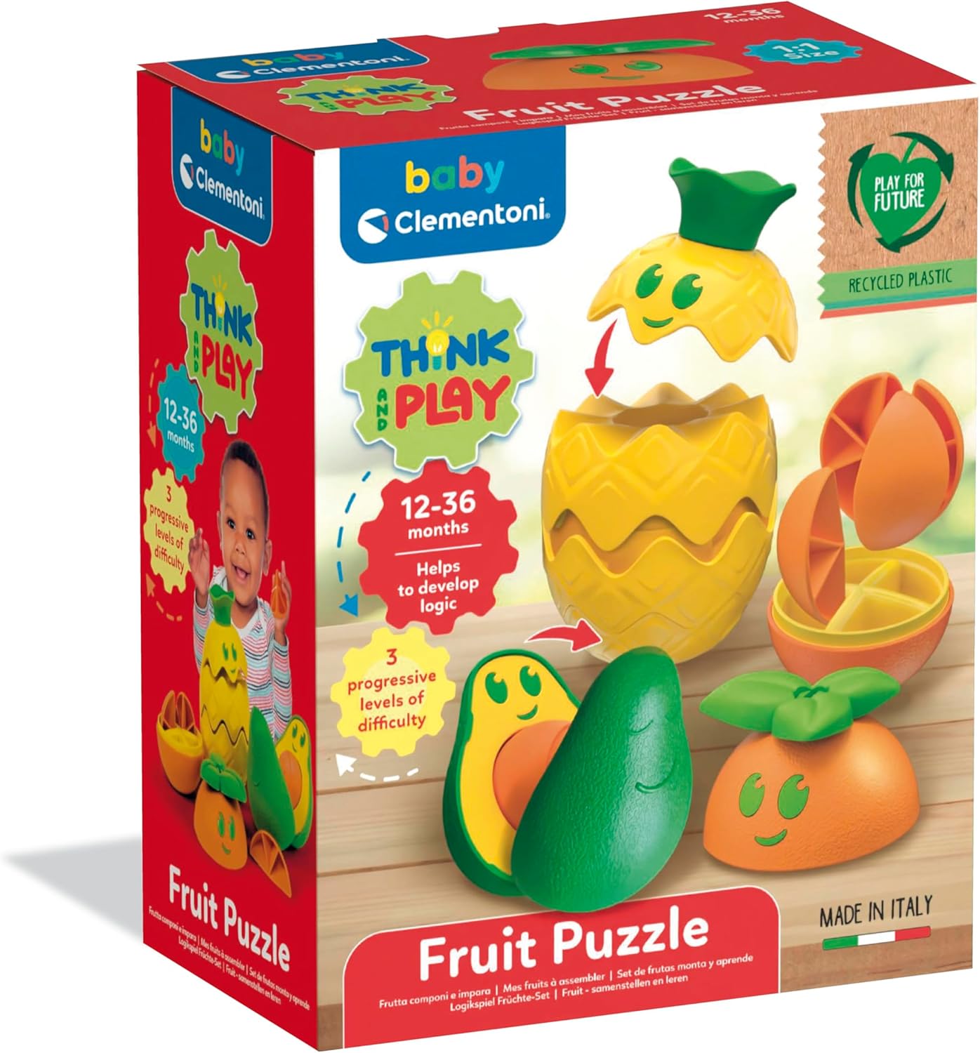 Clementoni Baby Fruit Puzzle, Gioco Componibile Con Frutta