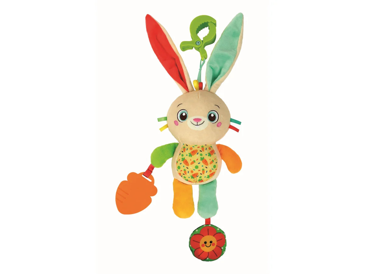 Clementoni Travel Plush With Clamp Bunny