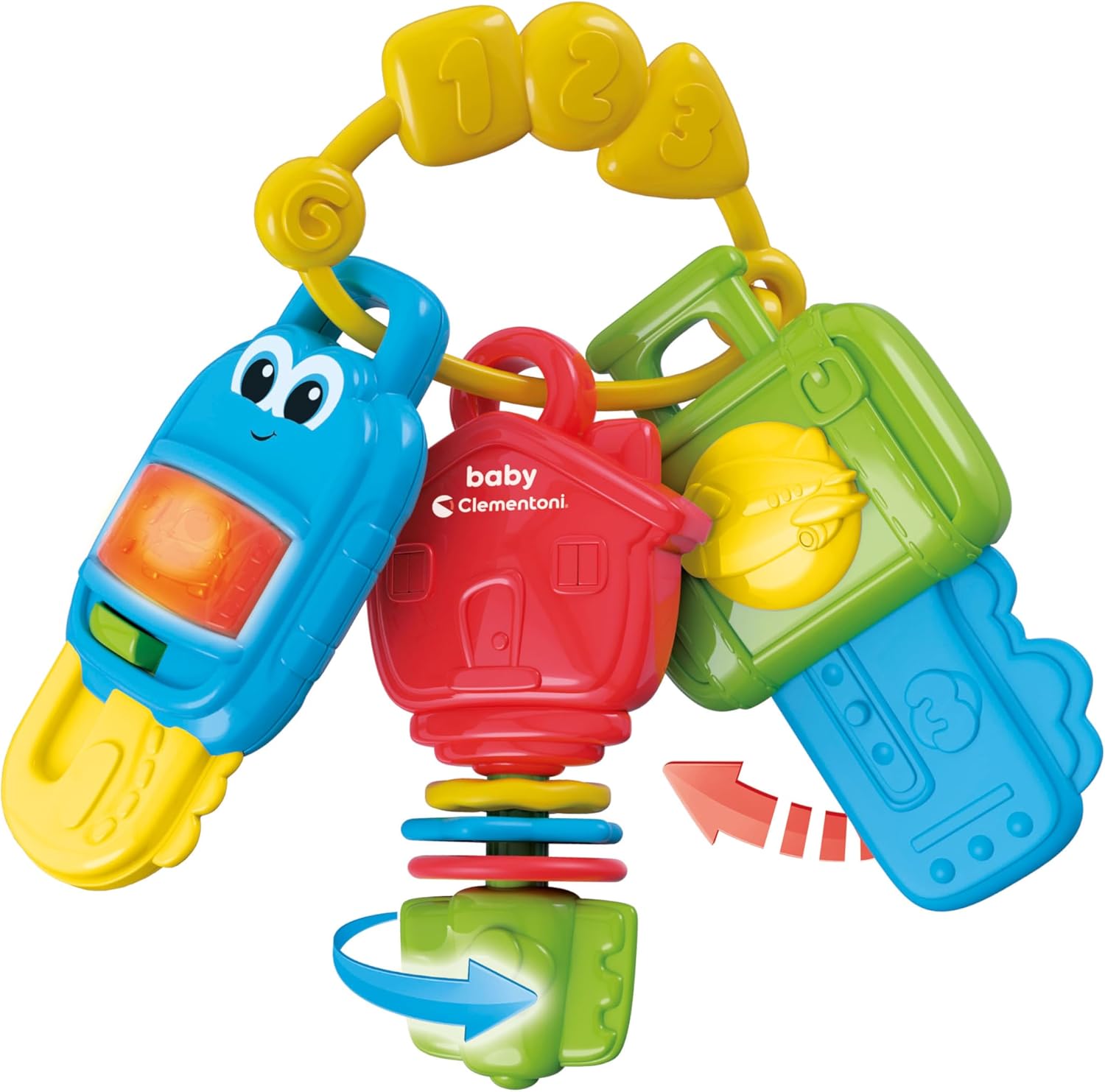 Clementoni - 3 Chiavi Giocattolo Interattive, Multi-Activity Keys