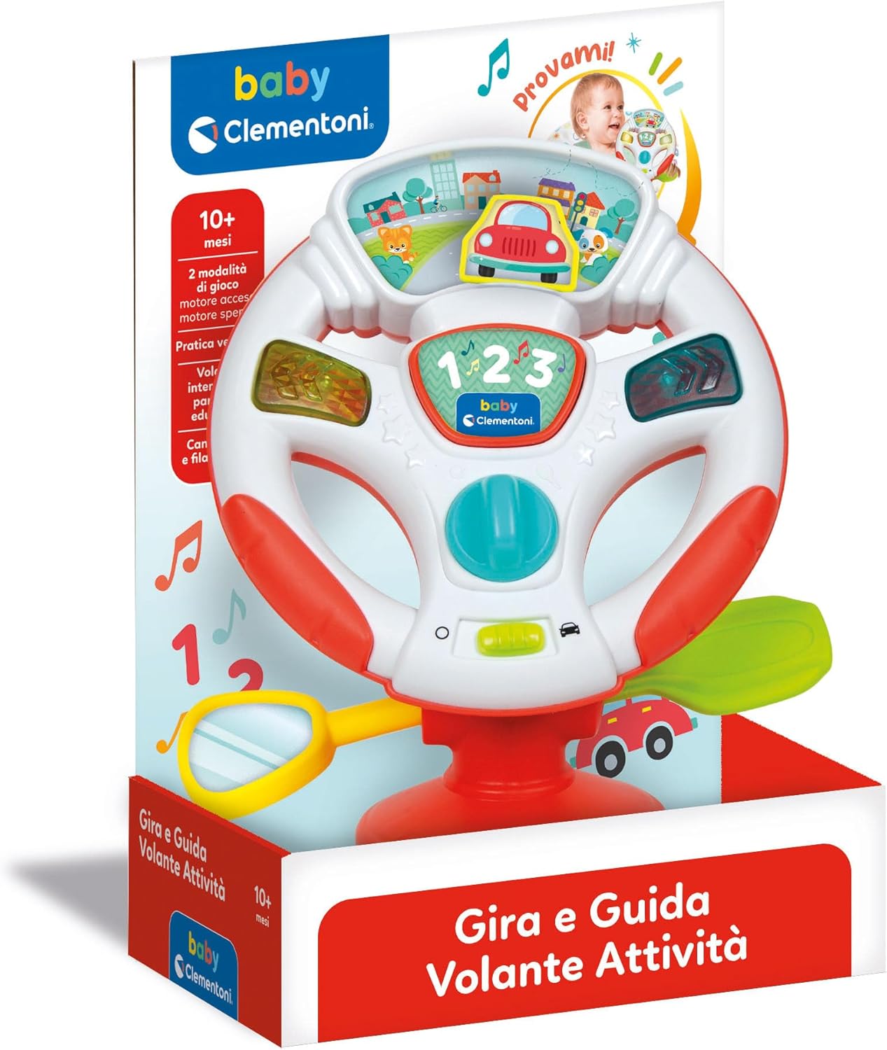 Clementoni - Volante Giocattolo Per Bambini, Gira E Guida Volante Attività