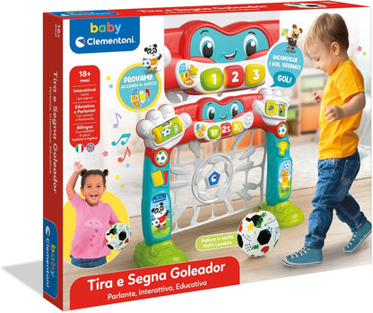 Clementoni Baby Tira E Segna Goleador, Rete Da Calcio Elettronica Con Luci E Suoni
