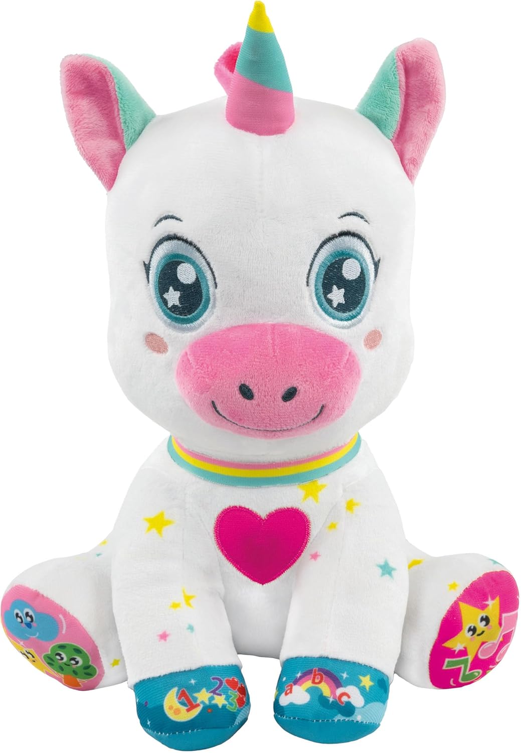 Clementoni Baby Scintilla Unicorno Canta E Brilla, Peluche Interattivo Parlante