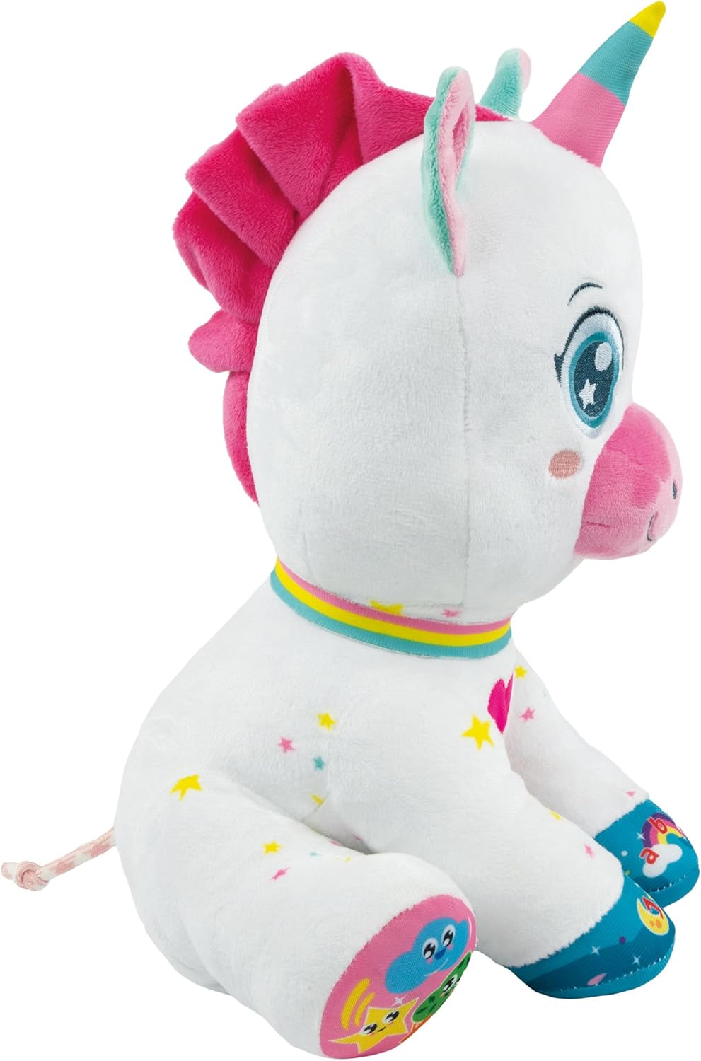 Clementoni Baby Scintilla Unicorno Canta E Brilla, Peluche Interattivo Parlante