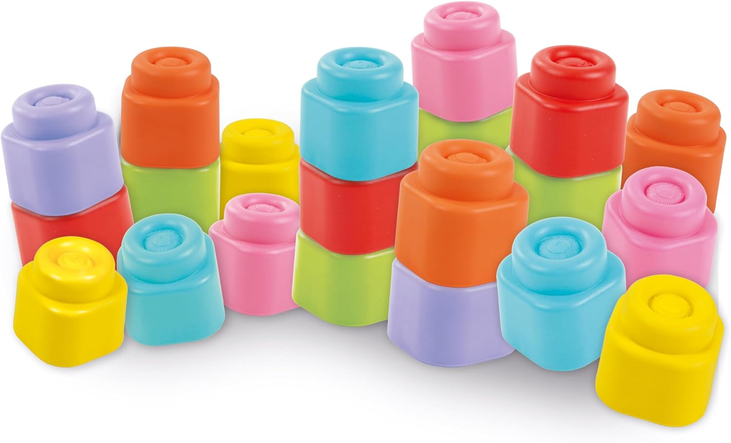 Clementoni - Mattoncini Costruzioni Morbide Soft Clemmy, Set 10 Mattoncini