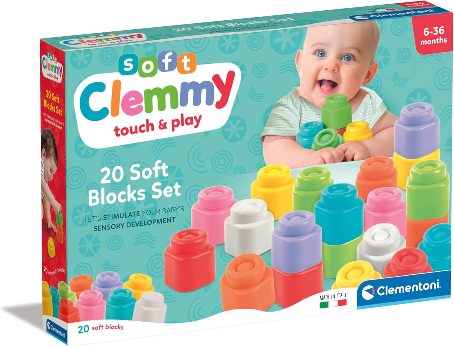 Clementoni Clemmy - Set 20 Mattoncini Per Costruzioni