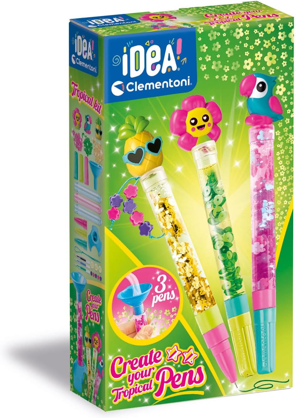 Clementoni- Idea-Create Your Penso: Tropical-Gioco Creativo Per Realizzare Colorate, Laboratorio