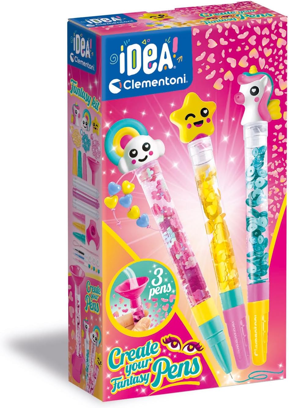 Clementoni Idea - Create Your Pens: Fantasy, Laboratorio Delle Penne Personalizzate