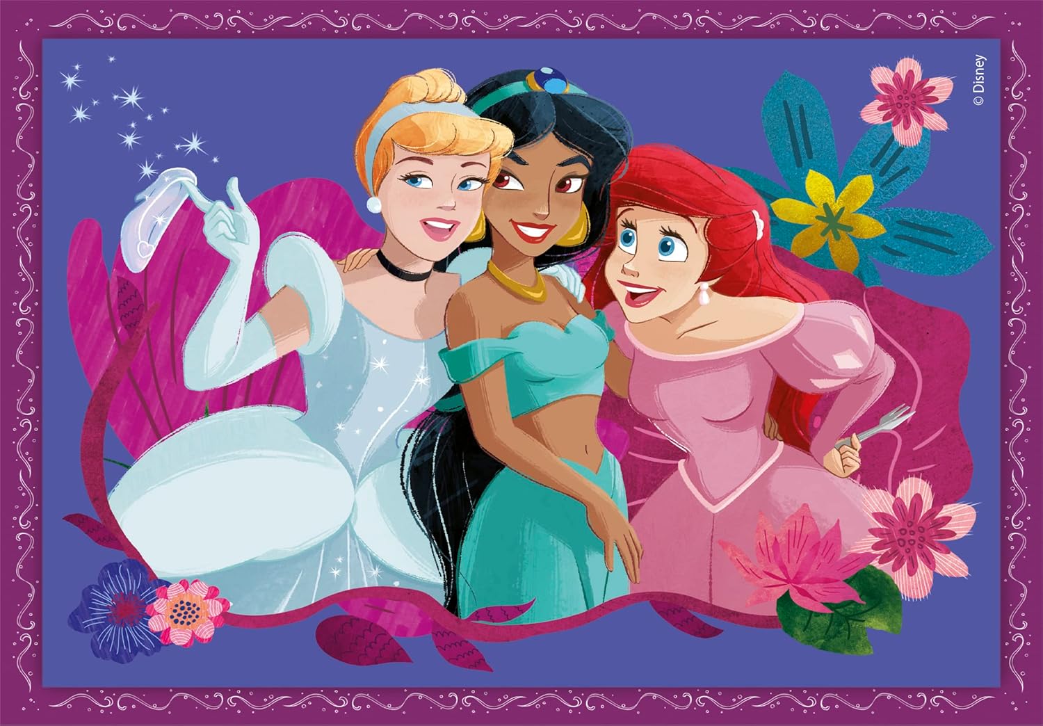 Clementoni - 21517 - Supercolor Puzzle - Disney Princess - 4 Puzzle