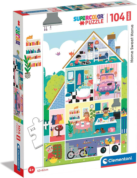 Clementoni - 23775 - Supercolor Puzzle - Home Sweet Home - 104 Pezzi