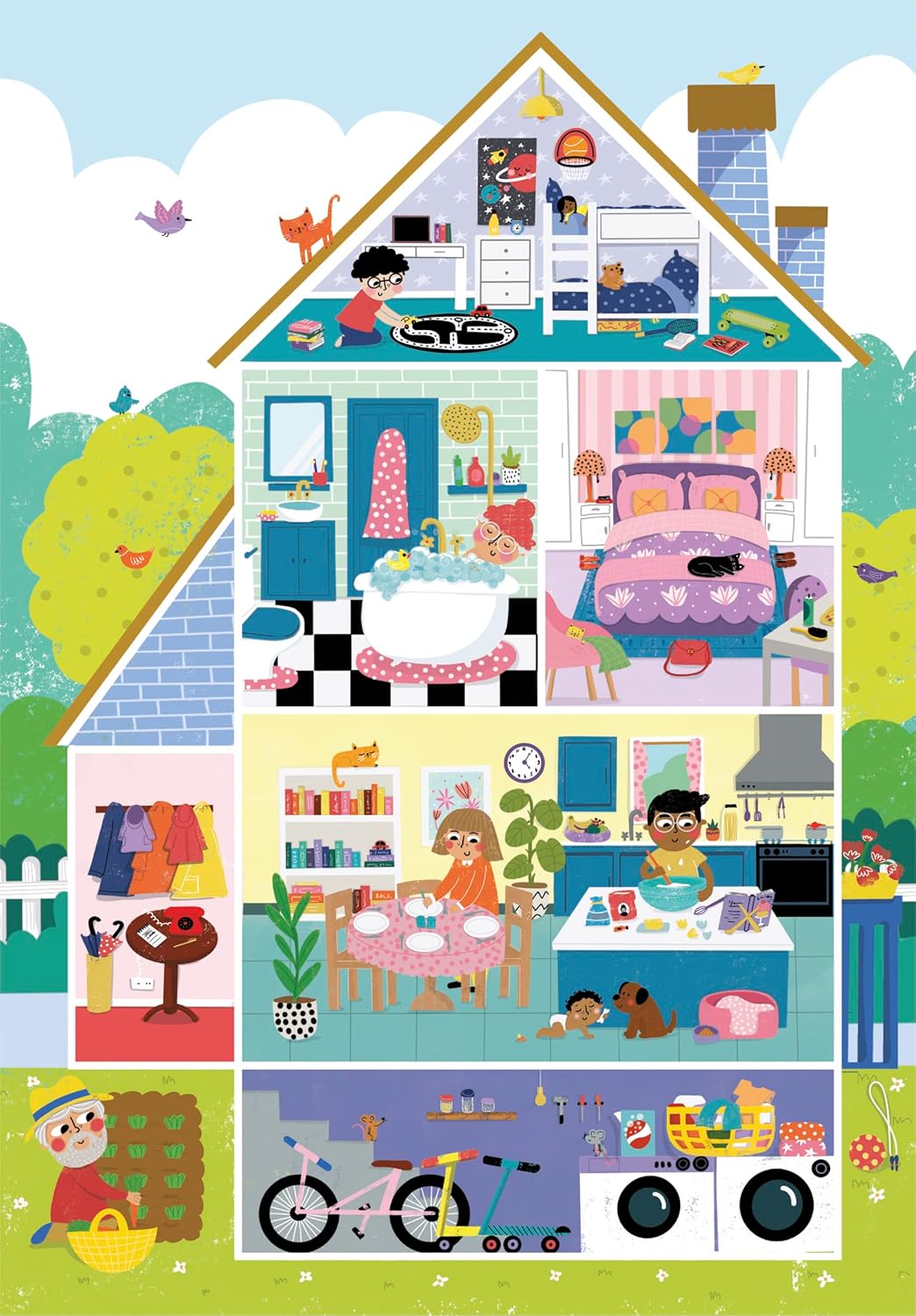 Clementoni - 23775 - Supercolor Puzzle - Home Sweet Home - 104 Pezzi