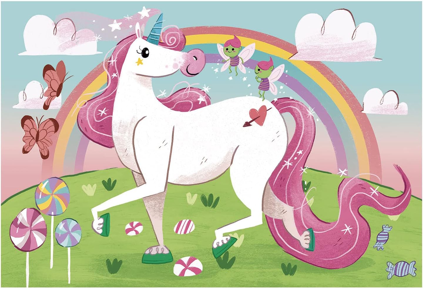 Clementoni - 24754 - Supercolor Puzzle - Unicorno Brilliant - 2x20 Pezzi