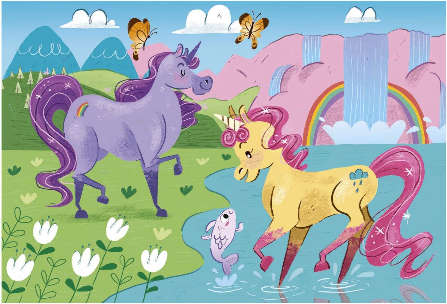 Clementoni - 24754 - Supercolor Puzzle - Unicorno Brilliant - 2x20 Pezzi