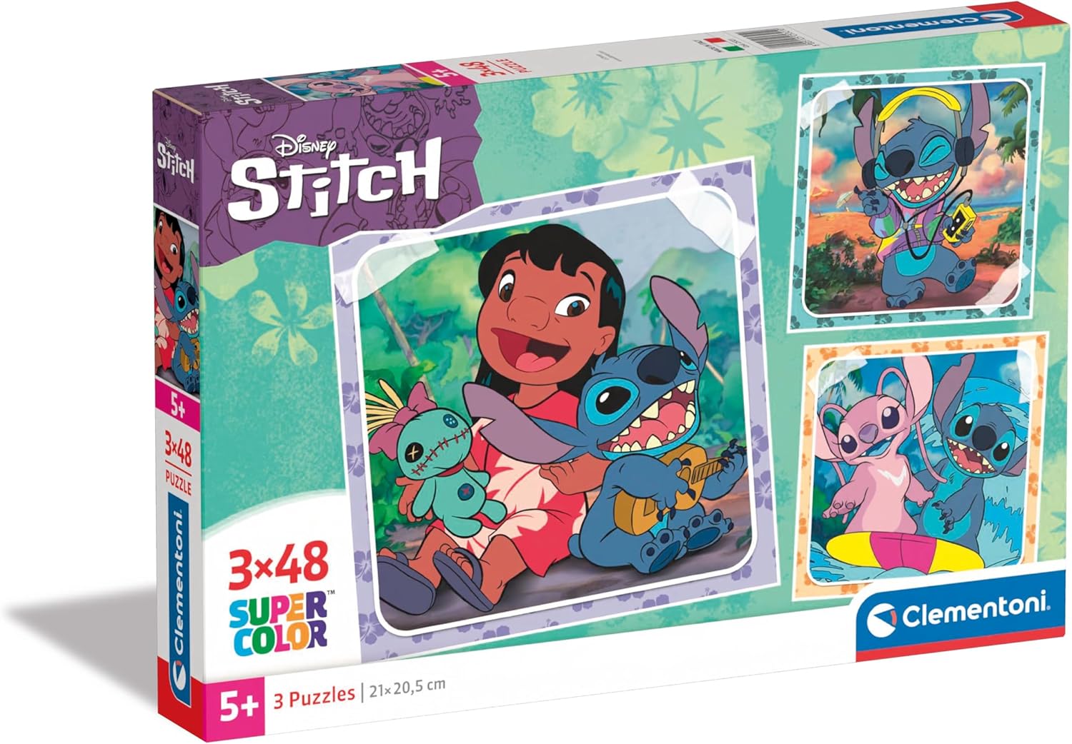 Clementoni- Disney Stitch Supercolor Stitch-3x48