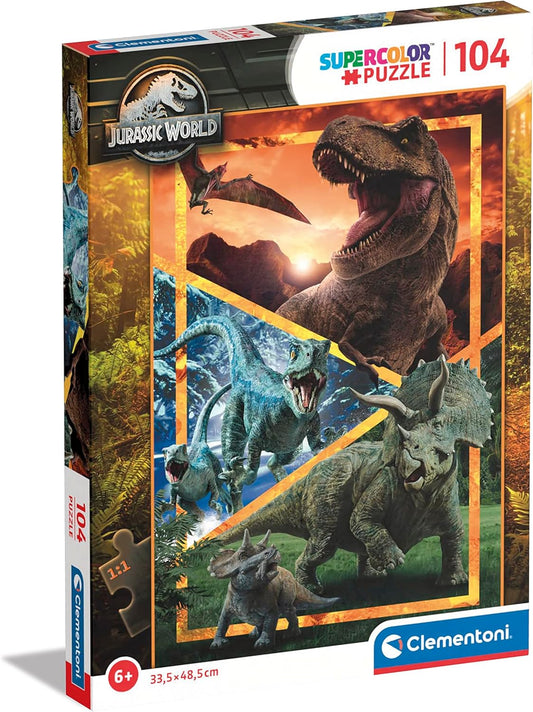 Clementoni - 27181 - Supercolor Puzzle - Jurassic World - 104 Pezzi