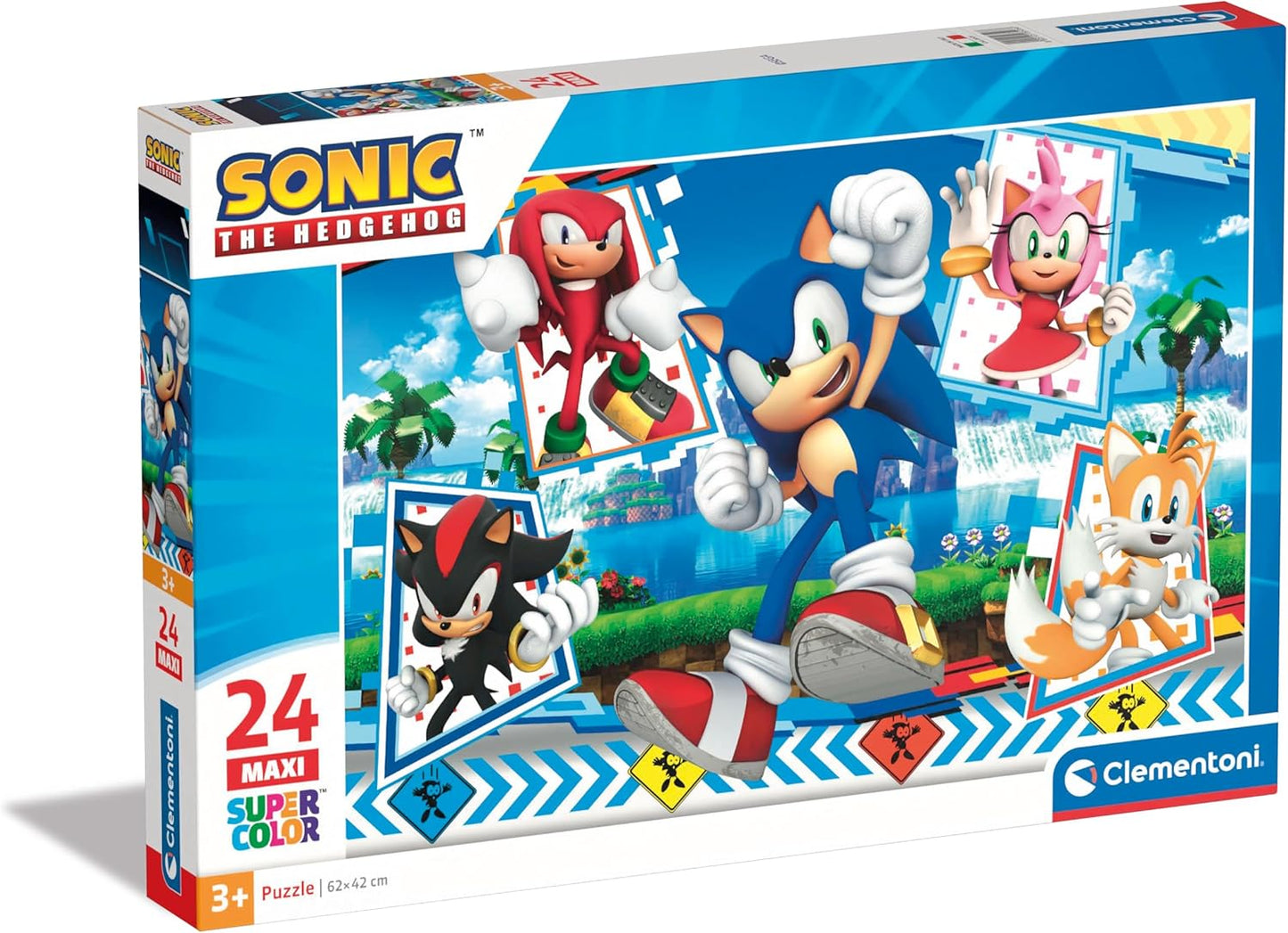 Clementoni - 28526 - Supercolor Puzzle - Sonic - 24 Maxi Pezzi