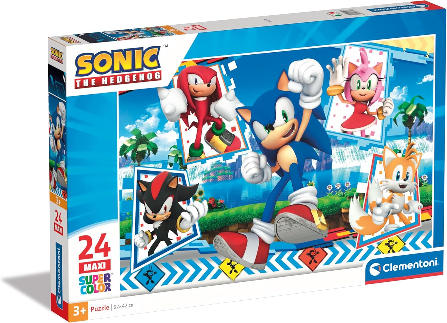 Clementoni - 28526 - Supercolor Puzzle - Sonic - 24 Maxi Pezzi