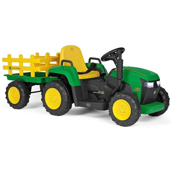 Trattore Elettrico Ground Force 12v (169x63cm) John Deere Verde E Giallo Igor0047 di Peg Perego