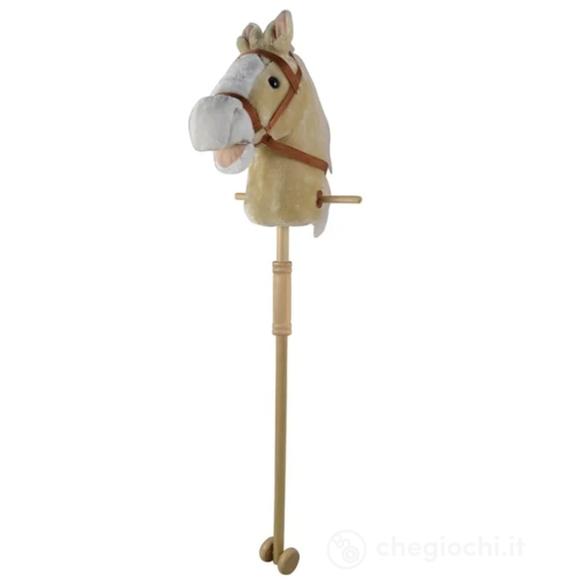 Cavallo Beige Con Bastone Smontabile, Ruote E Suoni