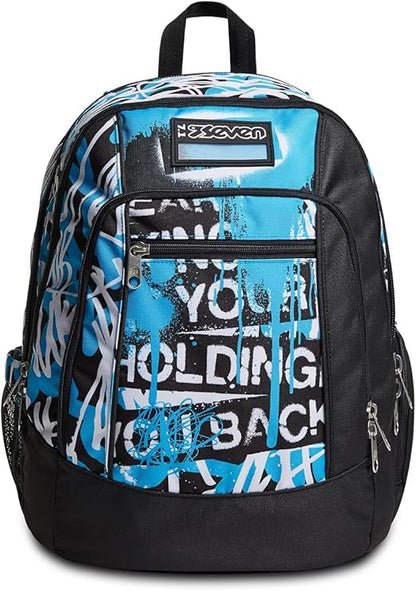 Zaino scuola Advanced Seven Dripped Boy, Jet Black, 30 lt