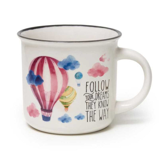 Tazza Porcellana Mongolfiere - Follow Your Dreams
