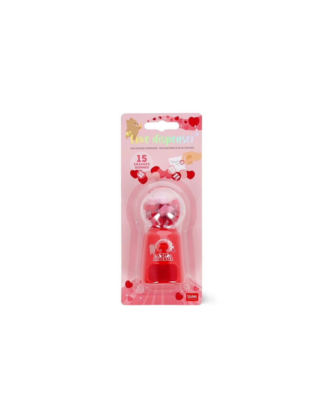 LEGAMI  Mini Eraser Dispenser - Love D