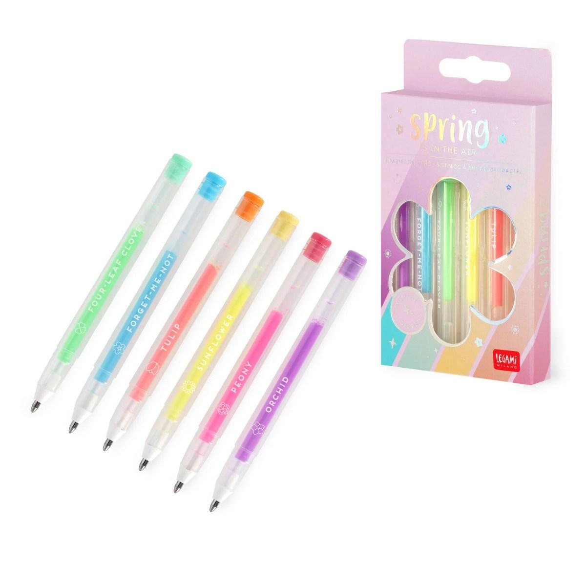 LEGAMI  Set Of 6 Mini Gel Pens - Sprin