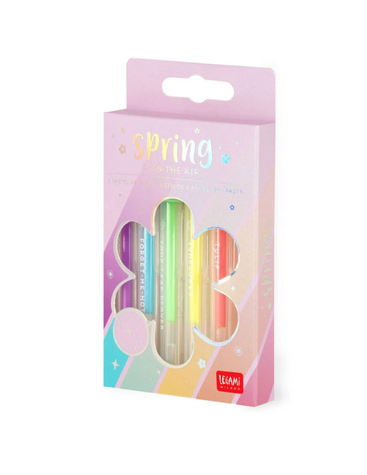 Set Of 6 Mini Gel Pens - Sprin