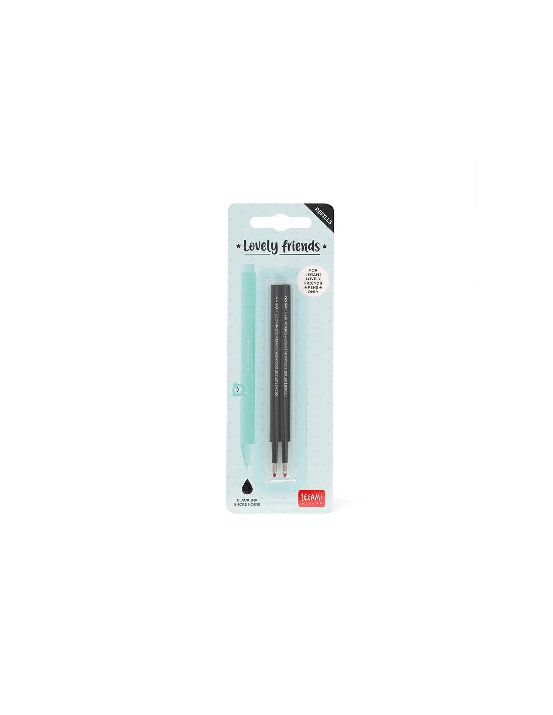 2 Refills Gel Pen L. Friends - nero