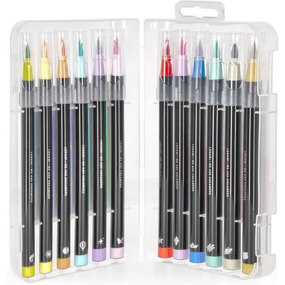 Set Of 12 Brush Markers - pennarelli
