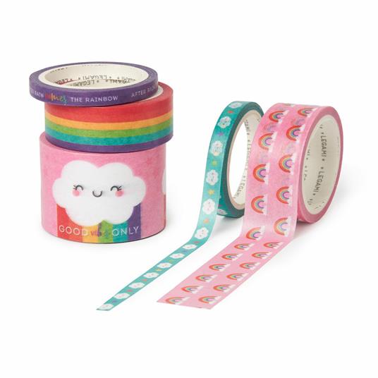 Legami  Set Of 5 Paper Sticky Tapes -rainbow